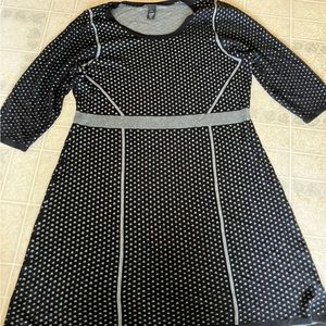 Lane Bryant Black silver polka dot Sweater Dress Fit N Flare 22 / 24